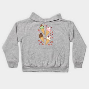 Cute Ice Cream Animals Kids Hoodie